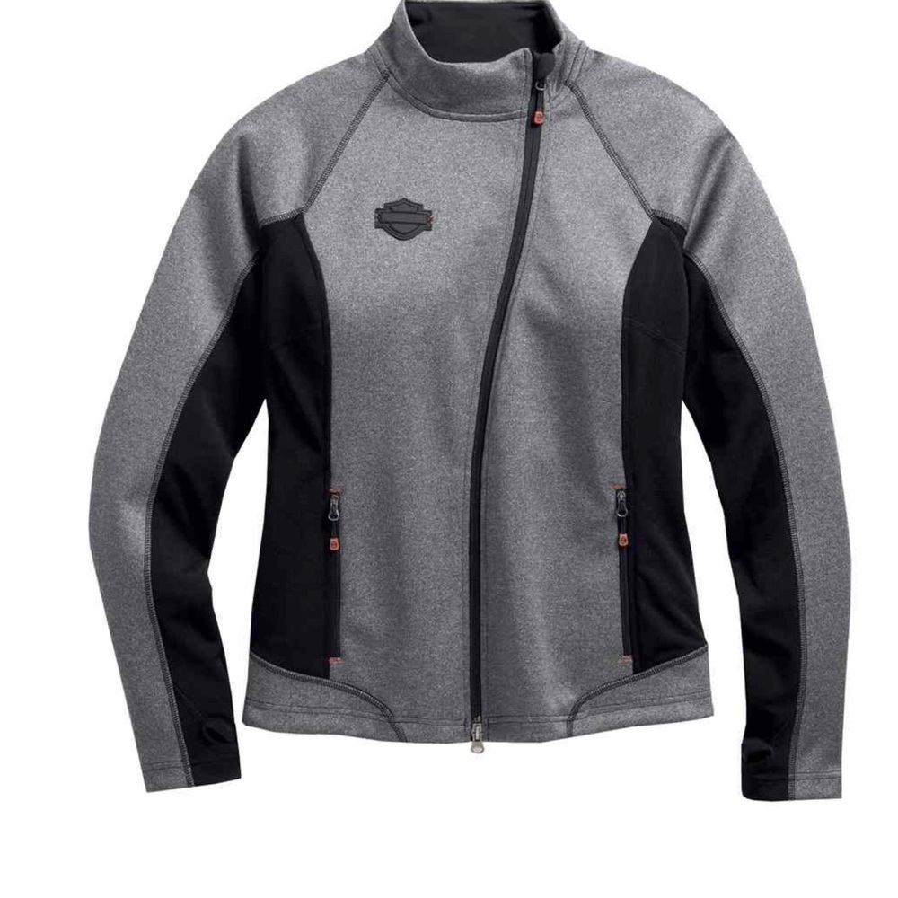 Harley Davidson Grey & Black Zip Front Jacket